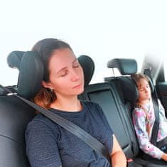 Netscroll Snemljiva in udobna opora za vrat z enostavno montažo, naslonjalo za vrat in glavo primerno za avte, omogoča varen in sproščen počitek, nastavljiva širina, primerno za odrasle in otroke, VacayBackrest