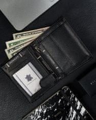 RONALDO Moška zložljiva denarnica, brez zaponke, naravno usnje