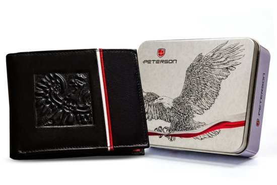 shumee RFID Patriotic usnjena denarnica Peterson 304P-02 Coat of Arms, črna