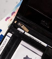 Rovicky Moška usnjena denarnica z žepi za dokumente