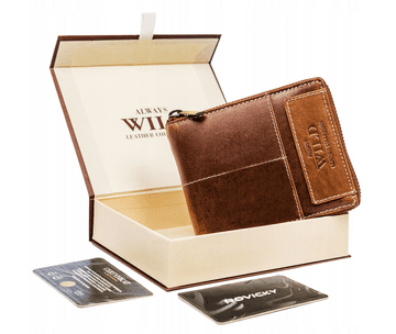 Always Wild Velika, usnjena moška denarnica z zadrgo