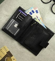 RONALDO Moška srednje velika usnjena denarnica z zapiranjem na zaponko
