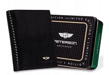 Peterson Velika, pokončna moška denarnica iz naravnega usnja