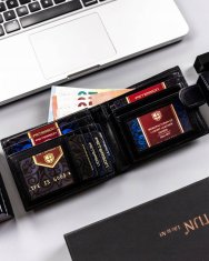 Peterson Velika, usnjena moška denarnica na zaponko
