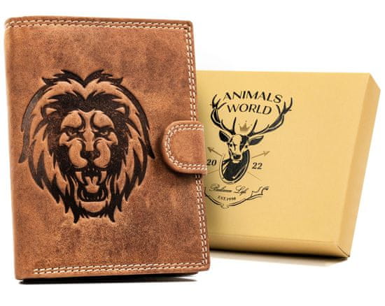 Always Wild Velika, pokončna moška denarnica iz naravnega usnja