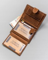 Peterson Velika, pokončna moška denarnica iz naravnega usnja