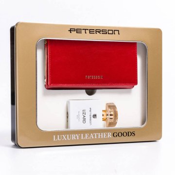 Peterson Darilni set: ženska usnjena denarnica z zaponko in parfumska voda Lizard