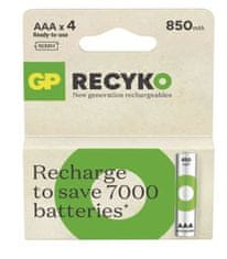 GP ReCyko HR03 (AAA) polnilna baterija, 850 mAh, 4 kosi