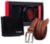 Darilni set: usnjena denarnica in moški pas