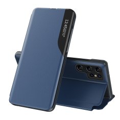 HURTEL Etui pokrowiec do Samsung S24 Ultra z klapką i podstawką Eco Leather View Case niebieski
