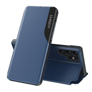 HURTEL Etui pokrowiec do Samsung S24 Ultra z klapką i podstawką Eco Leather View Case niebieski