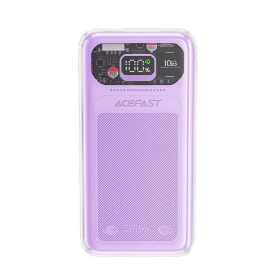 AceFast Powerbank 10000mAh Sparkling Series hitro polnjenje 30W vijolična