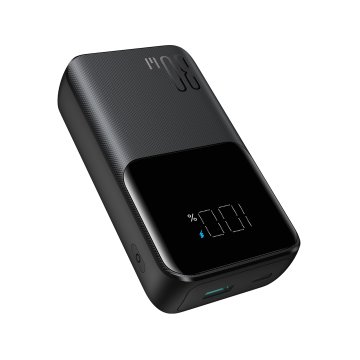 shumee Powerbank 30W 10000mAh z vgrajenim kablom iPhone Lightning in USB-C, črna
