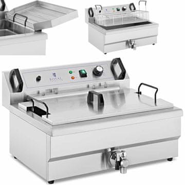 Royal Catering Fritirnik za krofe, ribe in ocvrte krompirčke z odcejalnikom, 3000 W, 16 l, 230 V