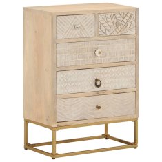 Greatstore Predalnik 55x30x76 cm trden mangov les in železo