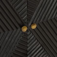 Greatstore Komoda črna 55x30x76 cm trden mangov les in železo