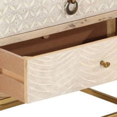 Greatstore Predalnik 55x30x76 cm trden mangov les in železo