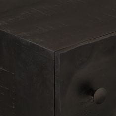 Vidaxl Predalnik črn 55x30x76 cm trden mangov les in železo