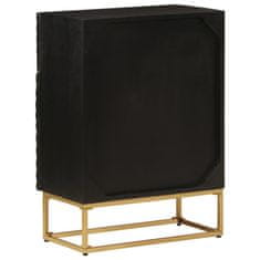 shumee Predalnik črn 55x30x76 cm trden mangov les in železo