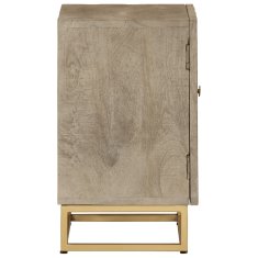 Greatstore Nočna omarica 40x30x50 cm trden mangov les in železo