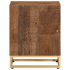 Greatstore Nočna omarica 40x30x50 cm trden mangov les in železo
