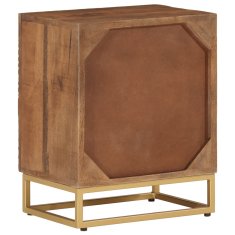Greatstore Nočna omarica 40x30x50 cm trden mangov les in železo