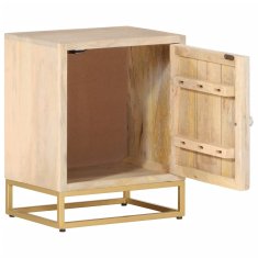 Greatstore Nočna omarica 40x30x50 cm trden mangov les in železo