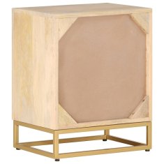 Greatstore Nočna omarica 40x30x50 cm trden mangov les in železo