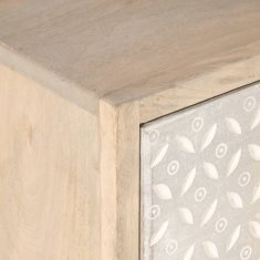 Greatstore Nočna omarica 40x30x50 cm trden mangov les in železo
