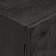 Greatstore Nočna omarica črna 40x30x50 cm trden mangov les in železo