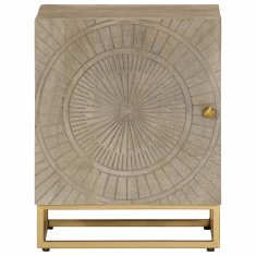 Greatstore Nočna omarica 40x30x50 cm trden mangov les in železo
