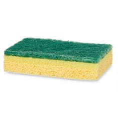 BigBuy Komplet čistil za čiščenje zeleno rumenih celuloznih abrazivnih vlaken (10,5 X 6,7 X 2,5 cm) (26 enot)