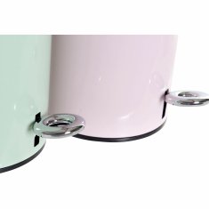 DKD Home Decor Koš za smeti DKD Home Decor LB-181142 Pink Mint Metal 3 L (2 enoti)