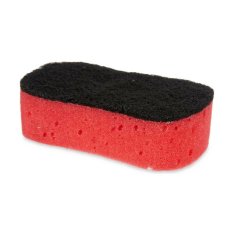 BigBuy Ščetka za čiščenje črno rdeča pena abrazivna vlakna 7,3 x 4 x 12,3 cm (40 enot)