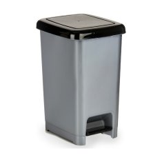 BigBuy Koš za pedala črno siva plastika 25 L (37 x 47 x 26,9 cm) (8 enot)