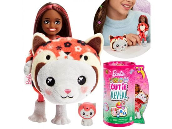 sarcia.eu Barbie Cutie Reveal - lutka Chelsea Mačka-Panda, živalca