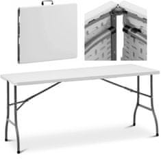 shumee Vrtna gostinska miza, zložljiva, bela, do 150 kg, 152 x 70 x 74 cm