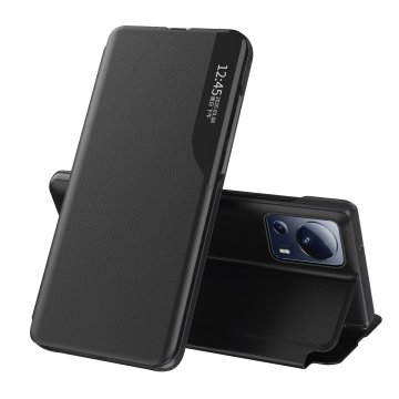 HURTEL Etui pokrowiec z klapką i podstawką do Xiaomi 13 Lite Eco Leather czarne
