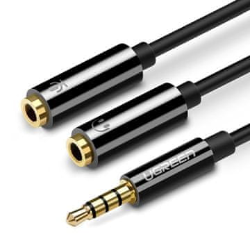 shumee 3,5 mm mini jack adapter razdelilnik - 2 x 3,5 mm mini jack mikrofon in slušalke črne barve