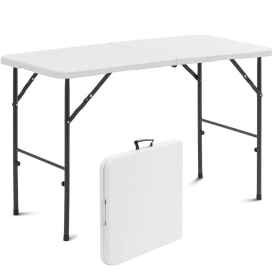 shumee Zložljiva vrtna gostinska miza 120 x 60 x 74,5 cm bela