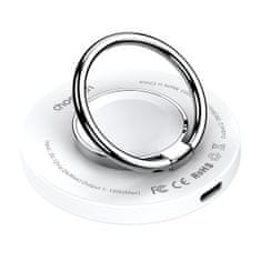 Choetech Indukcijski polnilnik za iPhone MagSafe z držalom 15 W, bel