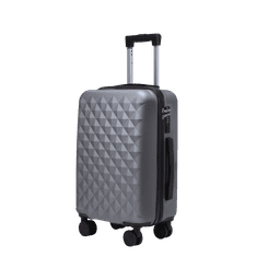 Rowex Crystal kabinski ročni kovček s ključavnico TSA, sivo-črn, 55x38x23 cm (33 l)