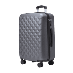 Rowex Srednji univerzalni potovalni kovček s ključavnico TSA Crystal, sivo-črn, 66x46x27 cm (63l)