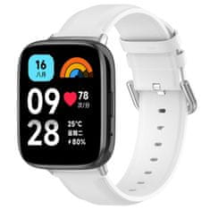 BStrap Leather pašček za Xiaomi Redmi Watch 3 Active / Lite, white