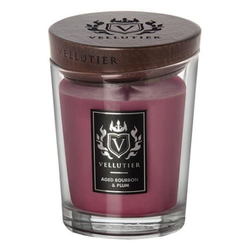 Svíčka Vellutier střední, Aged Bourbon & Plum, Bourbon a švestka, 225 g