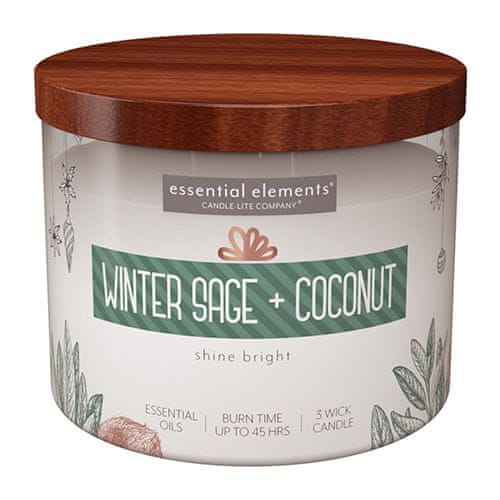 Candle-lite Svíčka , Winter Sage & Coconut, Zimní šalvěj a kokos, 418 g