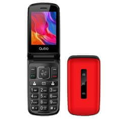 Qubo Mobilní telefon , P-210 NW RD, LCD displej 2,4", fotoaparát, Bluetooth, baterie 800 mAh