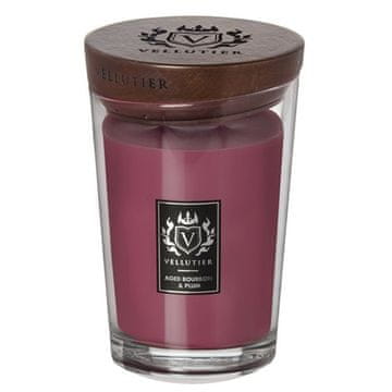 Svíčka Vellutier velká, Aged Bourbon & Plum, Bourbon a švestka, 515 g