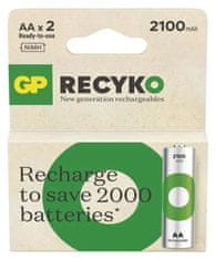 GP ReCyko HR6 (AA) polnilna baterija, 2100 mAh, 2 kosa
