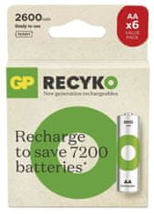GP ReCyko HR6 (AA) polnilna baterija 2600 mAh, 6 kosov